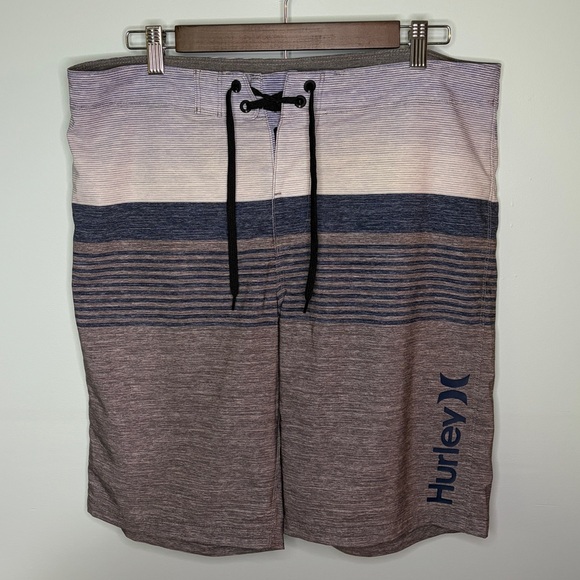 Hurley Other - Hurley Men’s Blue and Gray Gradient Stripe Board Shorts